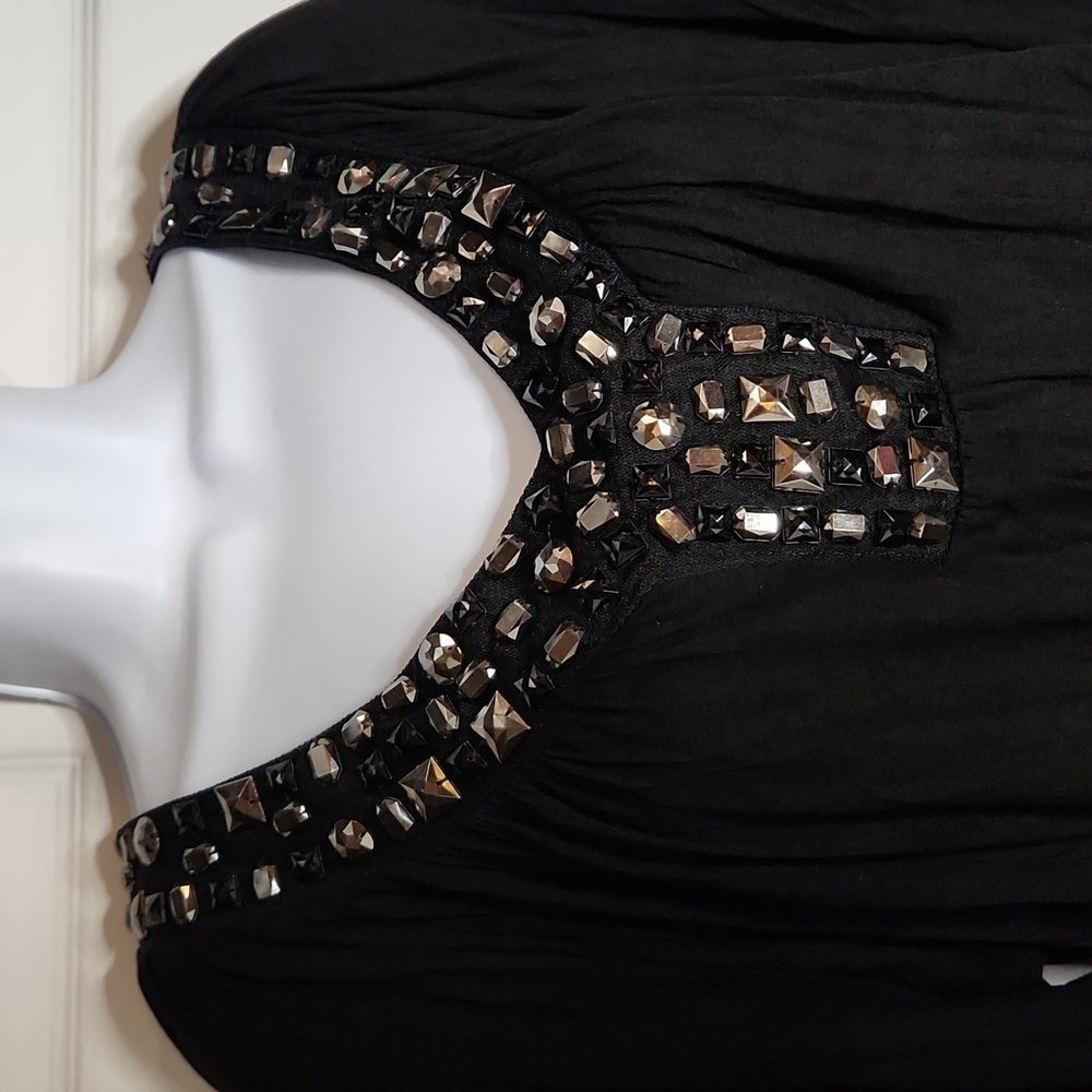 Blingy Black Long Top - Picture 2 of 2